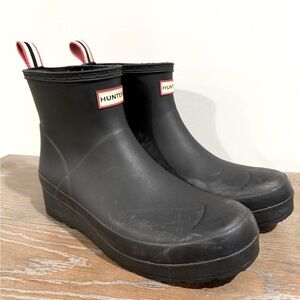Hunter Black Ankle Rain Boots
